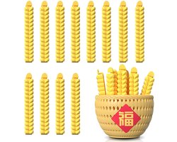 TRANKIELO® – 18-delige set met frites-vormige zakclips en meerkleurige voedingsclips – Magnetische sluitklemmen voor thuis, keuken, kantoor – Tarwekleur