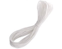 TRANKIELO® - 20 Meter 2,5 mm wit Nylon Ophangkoord – Sterk Touw voor Foto, Lijst en Spiegel – Belastbaar tot 30 kg – Veilige Frame Ophangkoord