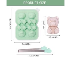 TRANKIELO® - 3D Beer-vorm IJsblokjesvorm – Siliconen Met Deksel – Set van 4 – Inclusief RVS IJstang – Ideaal voor Sap, Koffie, en Cocktails