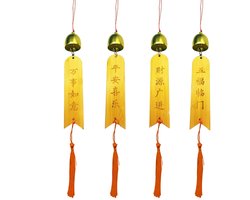 TRANKIELO® – 4-Delige Set Bamboe Windgongen – Meditatieve Tuindecoratie – Geschikt voor Balkon, Interieur en Slaapkamer