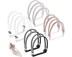 TRANKIELO® - 4 Paar elastische schoenriemen voor hoge hakken – afneembare veters met strass-steentjes – herbruikbaar en verstelbaar