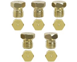 TRANKIELO® - 5 Universele Butaangassproeiers - Hoogwaardige Messing en Roestvrij Staal - Set voor Gasinjector en Brander