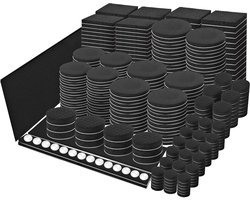 TRANKIELO® - Antislip Meubel Pads – 156 Stuks Mix van Ronde Vierkante en Rechthoekige Zelfklevende Rubberen Voeten – Vloerbeschermers tegen Krassen – Geschikt voor Hardhouten Vloeren