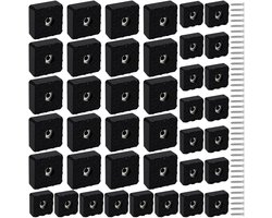 TRANKIELO® - Antislip Rubberen Meubelblokjes – Set van 40 Stuks – Zwart – Vierkant – Inclusief Schroeven – 22mm en 30mm – Voor Stoel, Bureau, Tafel – Geschikt voor Tapijt en Hardhout