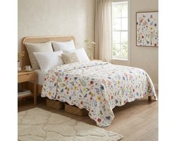 TRANKIELO® - Bedsprei met Bloemenpatroon - Gewatteerd - 220 x 240 cm - Duurzaam en Stijlvol