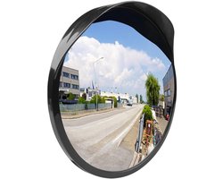 TRANKIELO® - Duurzame 30 cm Verkeersspiegel – Veiligheidsspiegel – Convexe Buitenspiegel – ABS Kunststof en Acryl – Weerbestendig – Groothoekzicht voor Oprit, Straat of Winkel