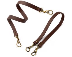 TRANKIELO® – Duurzame Lederen Reserve Handgrepen – Set van 2 – Handtas Vervangingsriemen – Bruine Schouderriem – Voor Doe-het-Zelvers