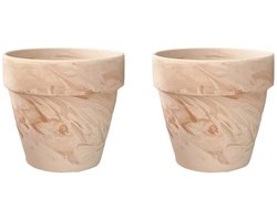 TRANKIELO® - Handgemaakte Terracotta Potten – Set van 2 – Met Drainage Gat – Geschikt voor Vetplanten, Cactussen en Kwekerij – Ideaal voor Planten, Ambachten, Bruiloft Gunst, DIY Projecten - Afmetingen: 13 14cm