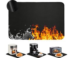 TRANKIELO® – Hittebestendige Onderlegger 60x40cm – Vuurvaste en Waterdichte Siliconen Mat voor Keukenapparatuur – Antislip Beschermingsmat voor Luchtfriteuse, Magnetron, Koffiezetapparaat