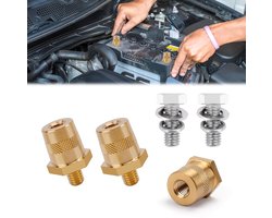 TRANKIELO® – Hoogwaardige M8 Messing Accuklem Adapterpaar – Duurzaam en Roestvrij – Geschikt voor Autoaccu's en Vrachtwagens