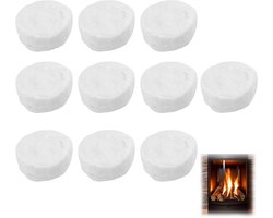 TRANKIELO® - Keramische wol voor bio-ethanol open haard – 8,6 x 8,6 x 2,8 cm – Hittebestendig, milieuvriendelijk product