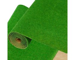 TRANKIELO® – Kunstgrastapijt voor Modelbouw en Landschapsbouw – 100 x 41 cm – Nylon Gazontapijt – Groen – Makkelijk op maat te snijden