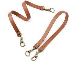 TRANKIELO® - Leren Reservehandgrepen – Set van 2 – Handtassen Schouderriemen – Bruin – Doe-Het-Zelf Handtas Accessoires