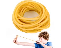 TRANKIELO® – Natuurlijk Latex Katapult Rubberen Slang – 10 Meter Geel – Op Maat te Snijden – Geschikt voor Jacht & Sportoefeningen