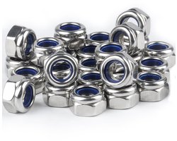 TRANKIELO® - RVS M4 Moeren Set – 160 stuks – Zelfborgende Nylon Zeskantmoeren – DIN 985 – Corrosiebestendig – Hoge Draagkracht – Veelzijdige Toepassing