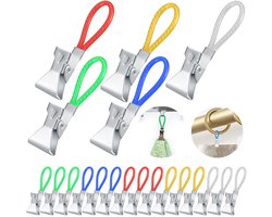 TRANKIELO® – Set van 20 Kleurrijke Theedoek-Ophangclips – Duurzame Metalen Handdoekclips – Multifunctionele Keuken- en Badkameraccessoires
