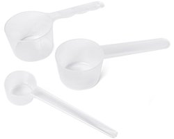 TRANKIELO® - Set van 3 Kunststof Maatlepels – Transparant – 50ml, 40ml en 5g – Keukengereedschap – Kookhulp