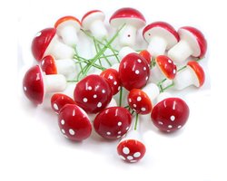 TRANKIELO® - Tuinpaddenstoelbloempot Decoratie – Set van 20 – Miniatuur Paddenstoelen – DIY Micro Landschap – Geschikt voor Bonsai, Bloemstuk en Huisdecoratie