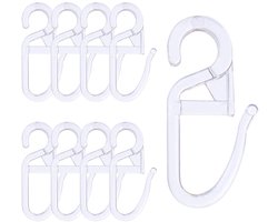 TRANKIELO® - Universele gordijnhaken 120 stuks - Transparante overcliphaken met 6 mm oogje voor gordijnroedes