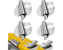 TRANKIELO® - Universele Naaivoeten voor Rolzomen – Set van 4 stuks – Geschikt voor Diverse Stoffen – 7/8/9/10 mm – Duurzaam Metaal – Voor Thuis en Kledingwinkels