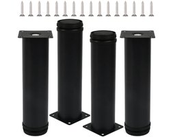 TRANKIELO® – Verstelbare Meubelpoten van Roestvrij Staal – Set van 4 – 20cm – Inclusief Bevestigingsschroeven