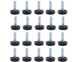 TRANKIELO® - Verstelbare Meubels Nivellerende Voeten Set van 20 – M8 x 24mm – Vloervriendelijke Design – Schroefdraad