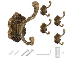 TRANKIELO® - Vintage Kapstok Haken – Antieke Messing Wandhaken – Duurzaam en Ruimtebesparend