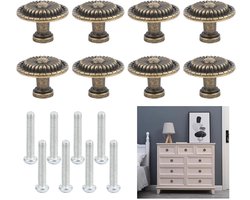 TRANKIELO® - Vintage kastknoppen 8 stuks - Bronzen meubelknoppen - Antieke knoppen voor meubels en kasten
