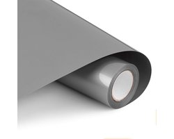 Transfer Vinyl Roll 30,5x400cm, HTV Iron on Vinyl voor doe-het-zelf T-Shirts Kleding Tassen en Andere Stoffen (Grijs)