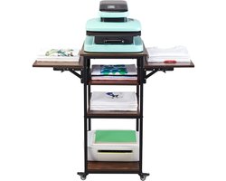 Transferpers Werktafel – Hittepers Meubel – Warmte Pers Tafel – Heat Press Stand – Met Oplaadstation – Vierlaagse Opbergruimte – Mobiel Met Wieltjes