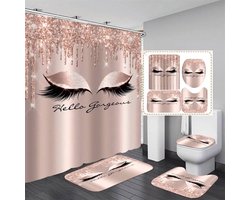 Transformeer je Badkamer met Onze Luxe 4-delige Badkamerset + Waterdicht Douchegordijn 180 x 180 cm - Hello gorgeous