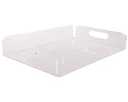 Transparant acryl dienblad, acryl snackdienblad, multifunctioneel opbergdienblad, handdoekdienblad voor de badkamer