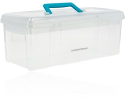 Transparant Opbergbox met Handvat - Gereedschapskist 36 cm – Gereedschapskoffer Plastic – Opbergsystemen voor Opslag, Garagebox, Bureau Organizers en Opbergbox Tuinspullen – Lichtgewicht