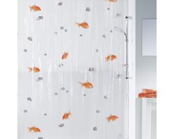 Transparant Oranje Douchegordijn Kunststof - Waterdicht en Duurzaam - 180x200 cm