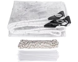 Transparant PVC-zeildoek Vortex - Waterdicht - Met oogjes - Weerbestendig - Zeil voor tuinmeubels of veranda - 200x300cm