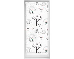 Transparant Rolgordijn Op Maat Print Hout Design Zonder Boren 60x150 cm