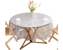 Transparant Rond Tafelkleed – Waterdichte en Oliebestendige PEVA Tafelbeschermer, Doorzichtig Plastic Tafelkleed Beschermhoes voor Eettafel en Keukentafel - 180 cm