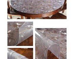 Transparant Tafelkleed - Zacht Glas Bescherming - Eettafel Beschermen - Waterdicht PVC Materiaal - 105 cm Rond - Helder