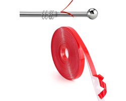 Transparante 10m Glijtape voor Gordijnroedes, Voor Soepele en Stille Beweging van Gordijnringen en Douchegordijnen