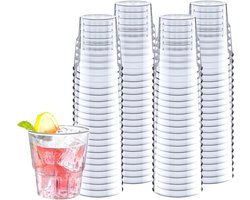 Transparante 80 Hard Plastic Bekers van 180ml - Herbruikbare Cocktailglazen voor Feesten, Barbecues en Bruiloften, Stapelbare Drinkbekers voor Frisdrank, Bier en Cocktails