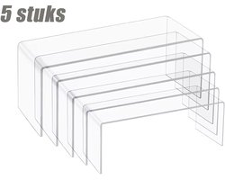 Transparante Acryl Display Stand - 5 stuks - 5 maten - U‑vormige Etalage Rekken - Voor Sieraden, Figuren, Collectibles