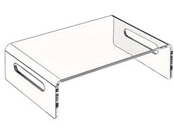 Transparante Acryl Laptopstandaard - Monitorstandaard - 30×20×8.5cm - Hoge Transparantie & Stabiel Draagvermogen - Warmteafvoer & Hoogteverstelling - Krasbestendig & Duurzaam