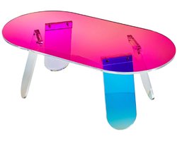 Transparante Acryl Salontafel 95x50x35 Cm - Moderne Bijzettafel Met Opslag - Stevig En Stijlvol Voor Woonkamer, Slaapkamer En Café