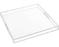 Transparante acrylic tray 56 x 56 cm - opbergorganizer voor bed, bank, tafel