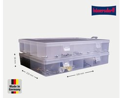 Transparante assortimentsdoos - 12 vakken - polypropyleen - 23,3 x 33,9 x 5,8 cm