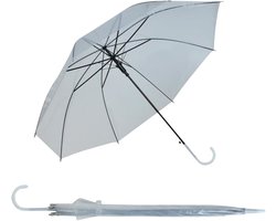 Transparante bruiloft paraplu - 4x - kunststof handvat - D93 x H72 cm - doorzichtig - Bruid/bruidegom paraplu