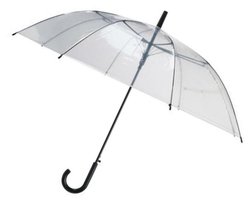 Transparante bruiloft paraplu - kunststof handvat - dia 100 cm - doorzichtig - Bruid/bruidegom paraplu