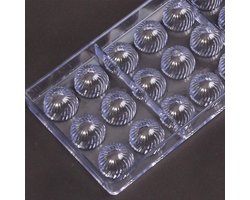 Transparante chocoladevorm, 2 stuks, 3D chocoladevorm, polycarbonaat, chocolade, vormen, bonbonvorm, bakvorm, gebak, gereedschap, bakvorm, bakwaren, pan voor chocolade, cake, snoep, 21 roosters