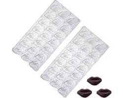 Transparante chocoladevorm, lippen, bonbonvorm, bakvorm, bakaccessoires van polycarbonaat, voor snoep, bruiloft of verjaardagstaart DIY