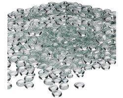 Transparante Decoratieve Glazen Kiezels 400 Stuks, 17-20mm Ronde Gladde Steentjes voor Aquariums, Tuin Decoratie en Creatieve Vaasvulling
